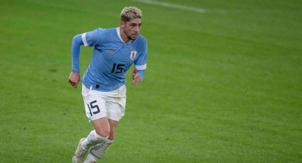 Valverde durante un partido con Uruguay | /Sebastian Frej/MB Media/Getty Images