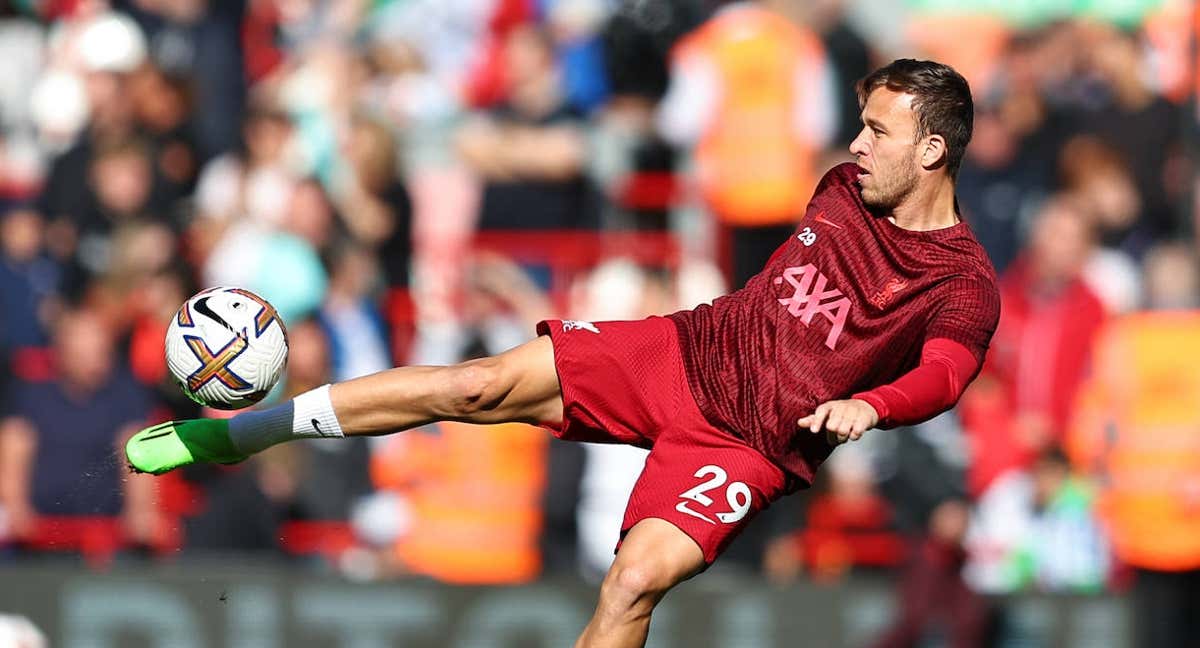 Arthur Melo, futbolista del Liverpool./Getty Images