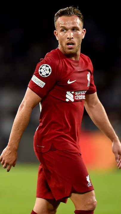 Arthur, en su único partido con el Liverpool. Getty Images