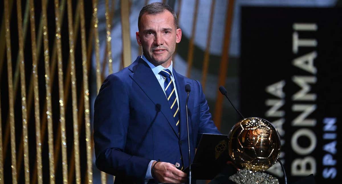 Shevchenko durante su discurso en la gala. /GETTY