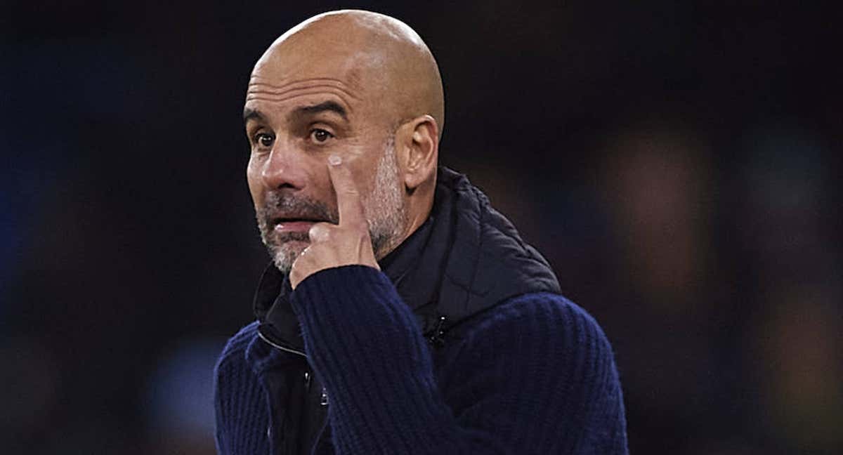Guardiola, en el partido ante el Sevilla./GETTY