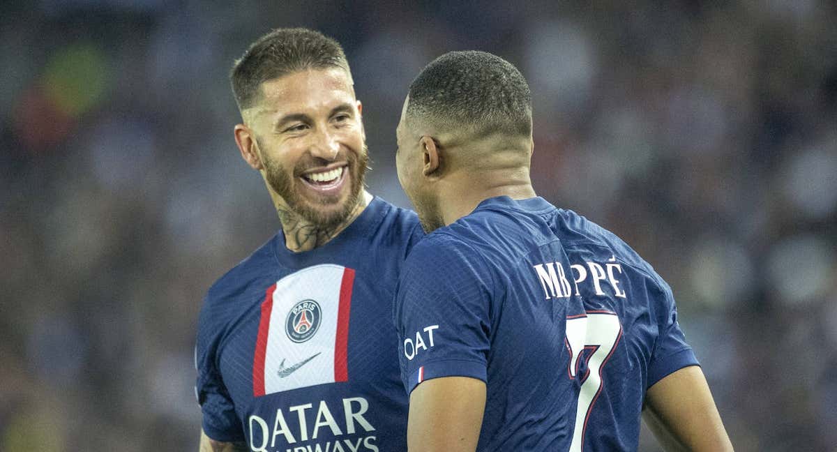 Sergio Ramos y Kylian Mbappé, posibles rivales del Real Madrid en la Champions League./Getty Images