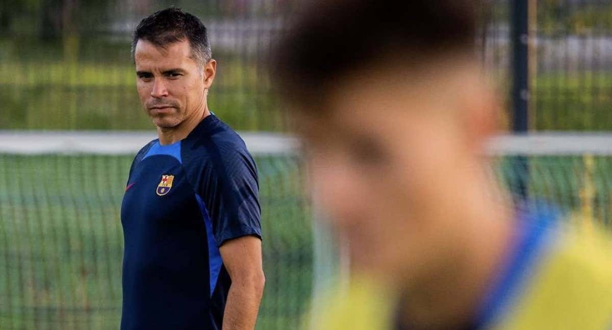 Saviola, en un entrenamiento del Juvenil A./FCB