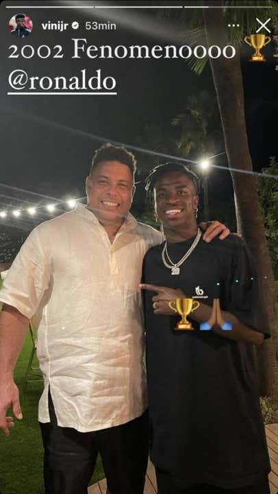 Vinicius y Ronaldo, en Ibiza durante el verano pasado. @Vinijr