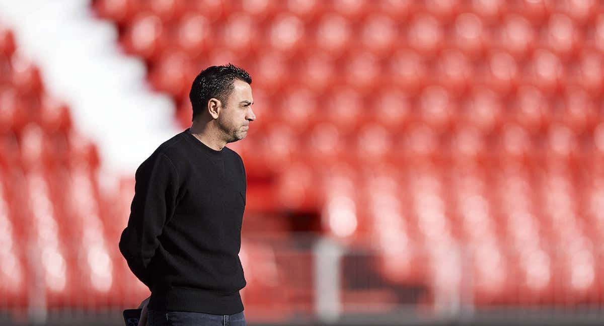 Xavi, antes del encuentro./GETTY