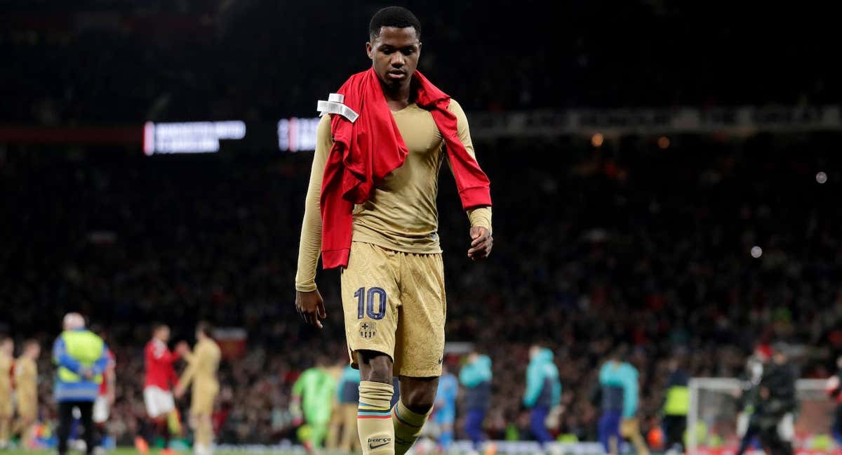 Ansu Fati, en Old Trafford./GETTY