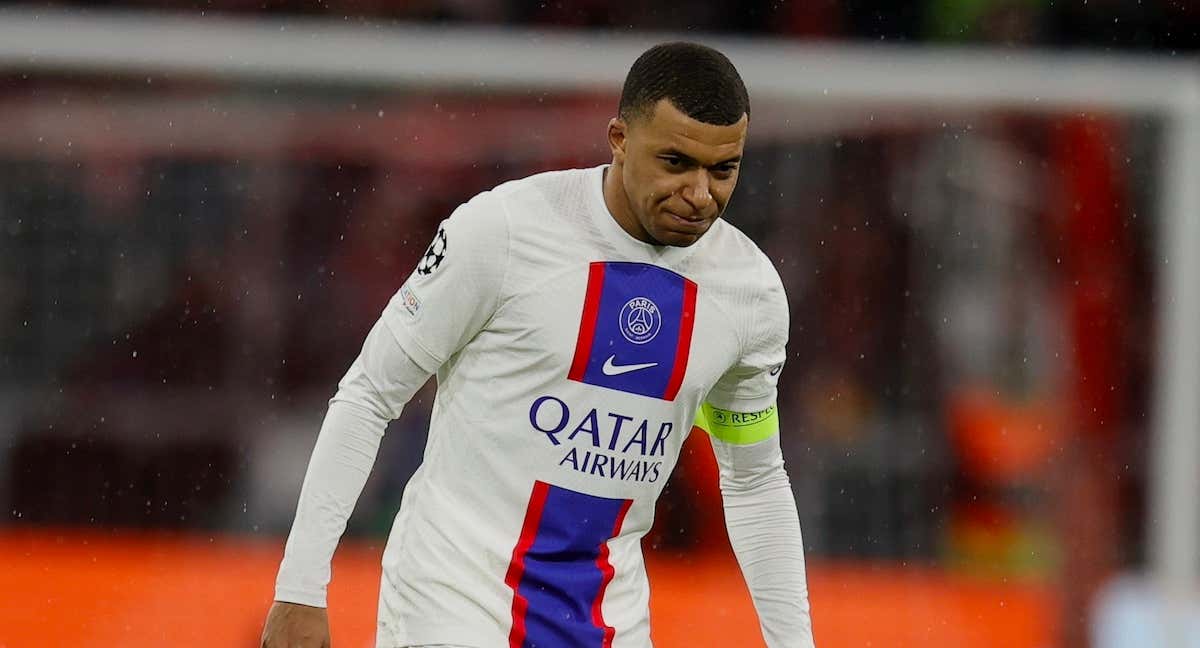 Mbappé, en el partido ante el Bayern./AFP