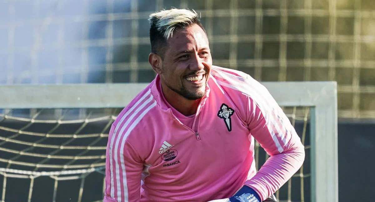 Diego Alves, en un entrenamiento con el Celta./IG/rccelta
