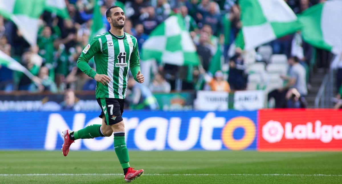 Juanmi celebra su último gol en LaLiga el pasado mes de febrero./EP