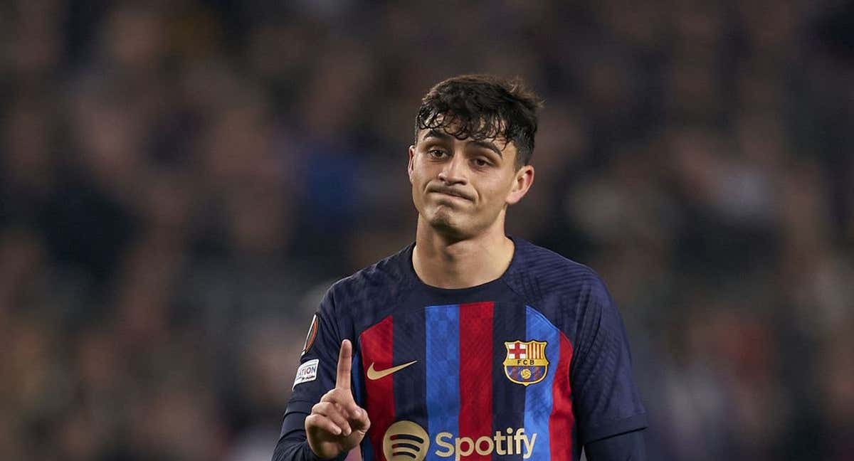 Pedri, en un partido con el Barcelona./