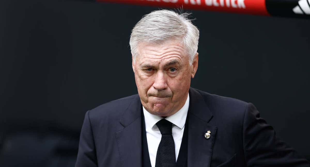 Carlo Ancelotti, en el banquillo del Santiago Bernabéu./EP