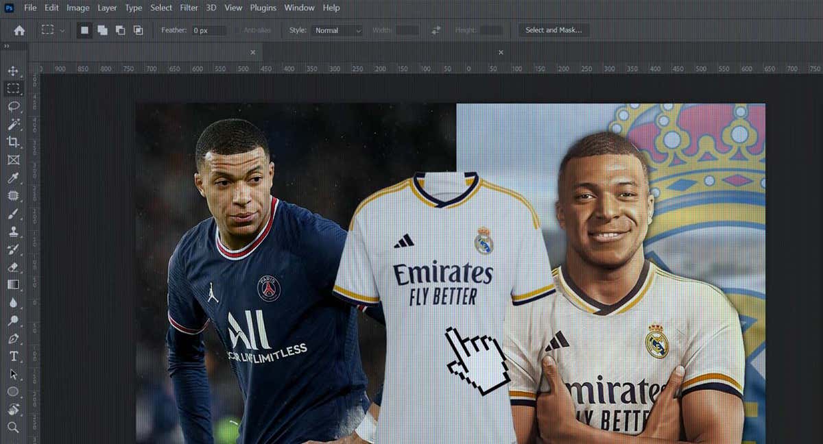 Diseño de fichaje en Photoshop. /RELEVO