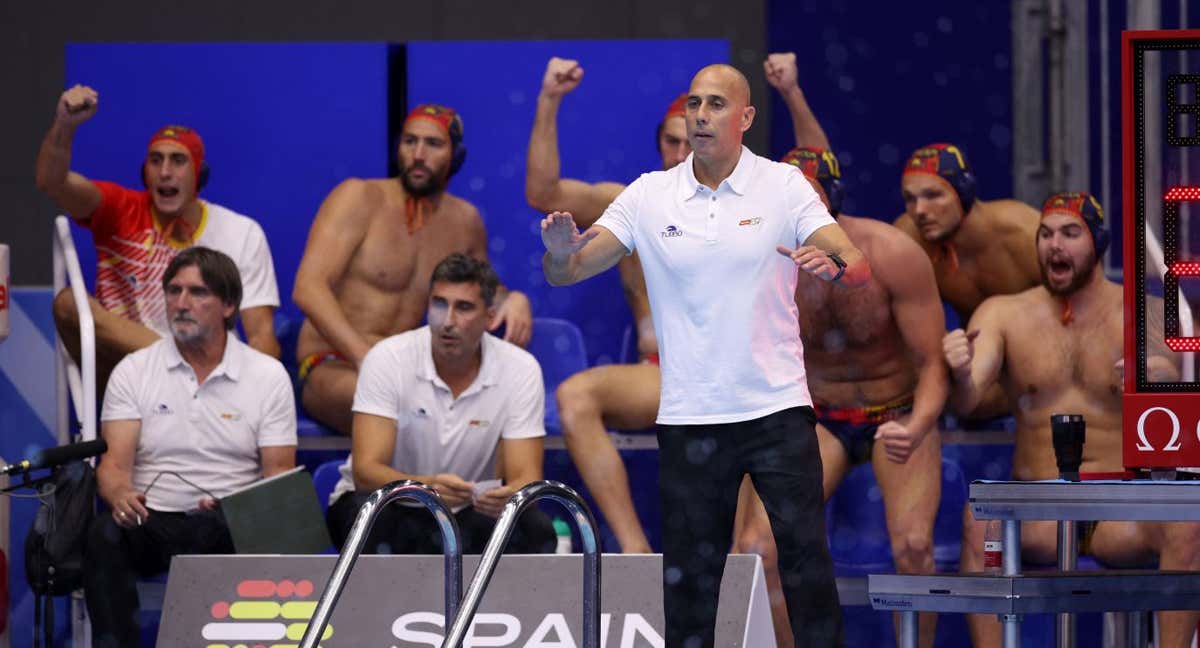 David Martín, durante el partido ante Serbia. /Getty