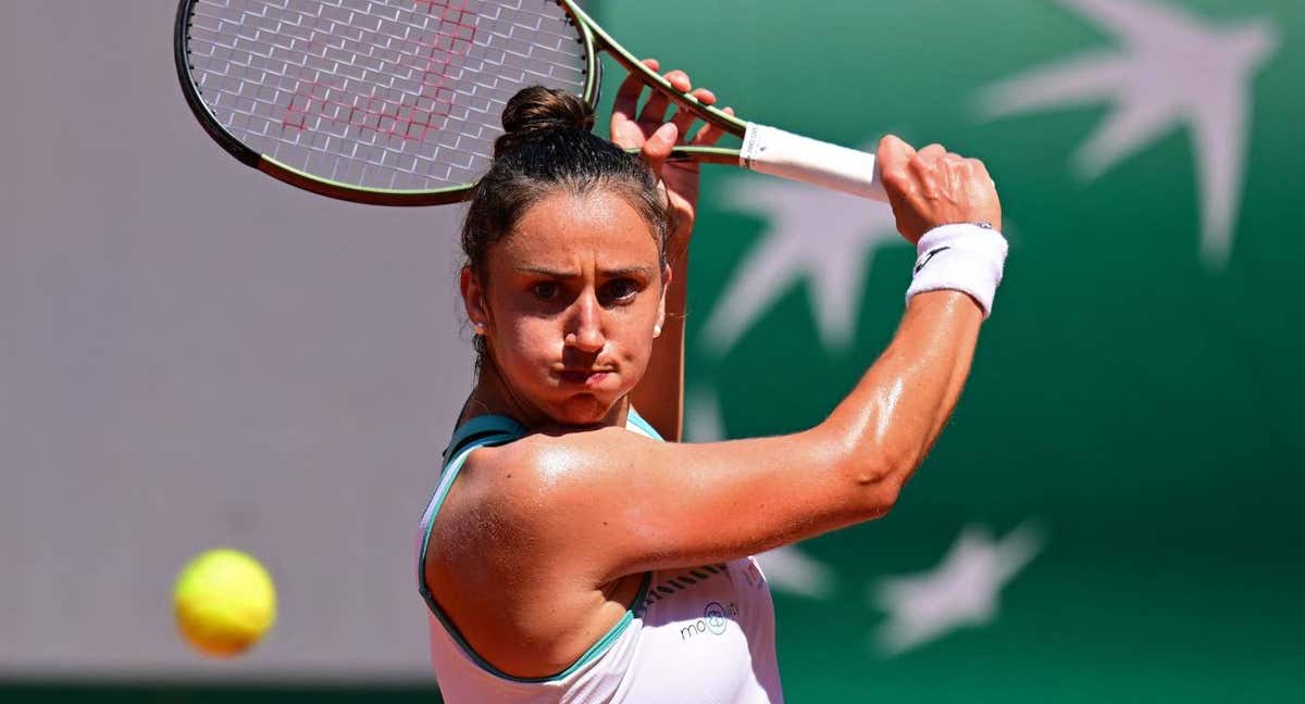 Sara Sorribes, durante un partido./AFP
