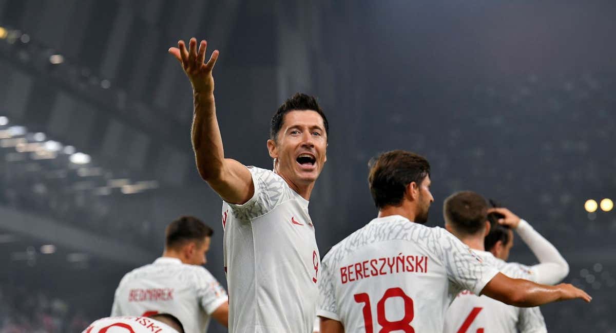 Lewandowski, en un partido con Polonia./EFE