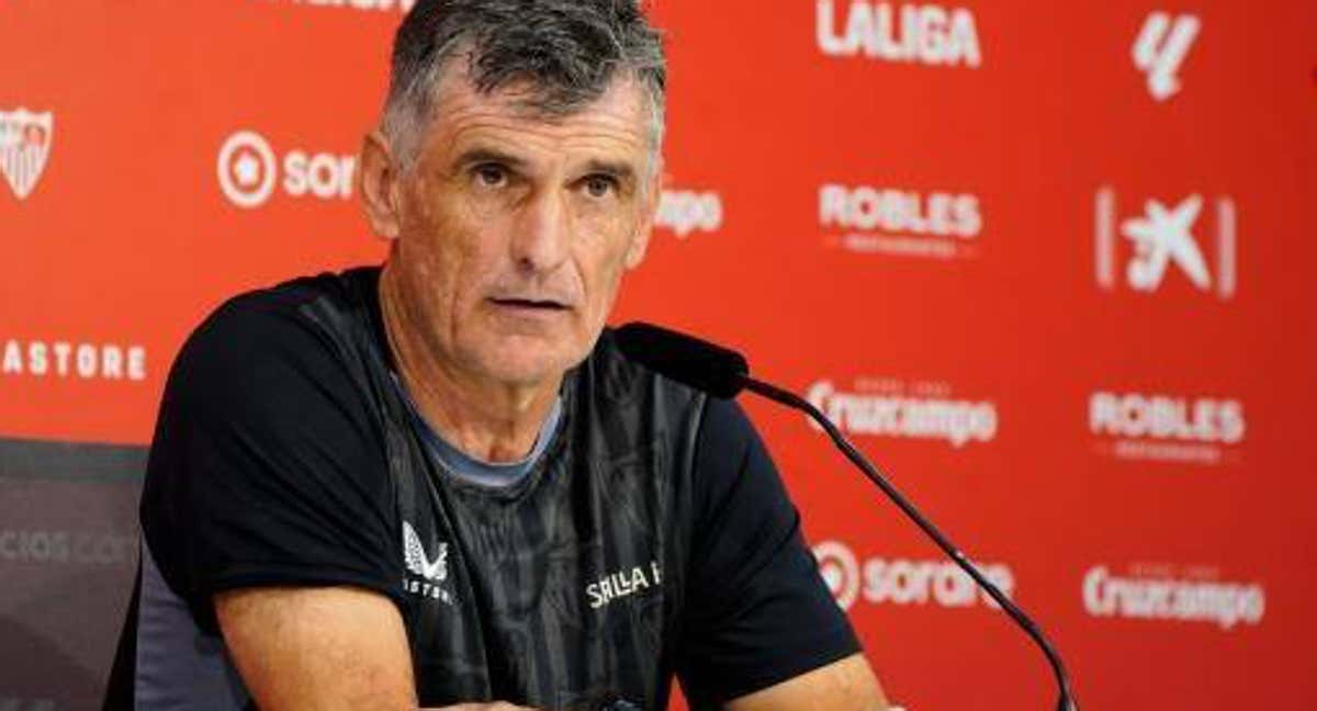 José Luis Mendilibar, en la rueda de prensa./ABC