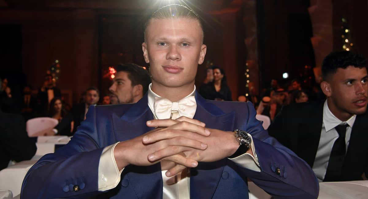 Erling Haaland durante la gala de los Globe Soccer Awards./EP