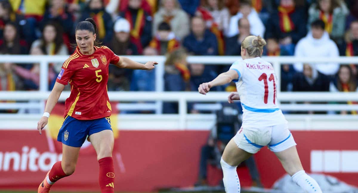 María Méndez, durante una acción del partido ante la República Checa. /RFEF