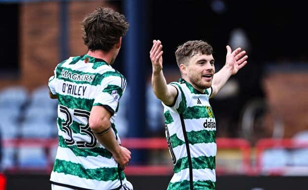 James Forrest celebra un gol con el Celtic esta temporada. @CelticFC