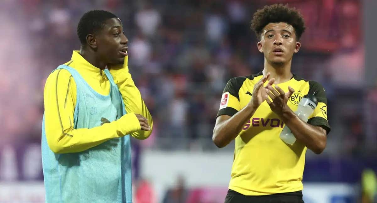 Denzeil Boadu y Jadon Sancho, en un partido del Borussia Dortmund en 2017./Getty Images