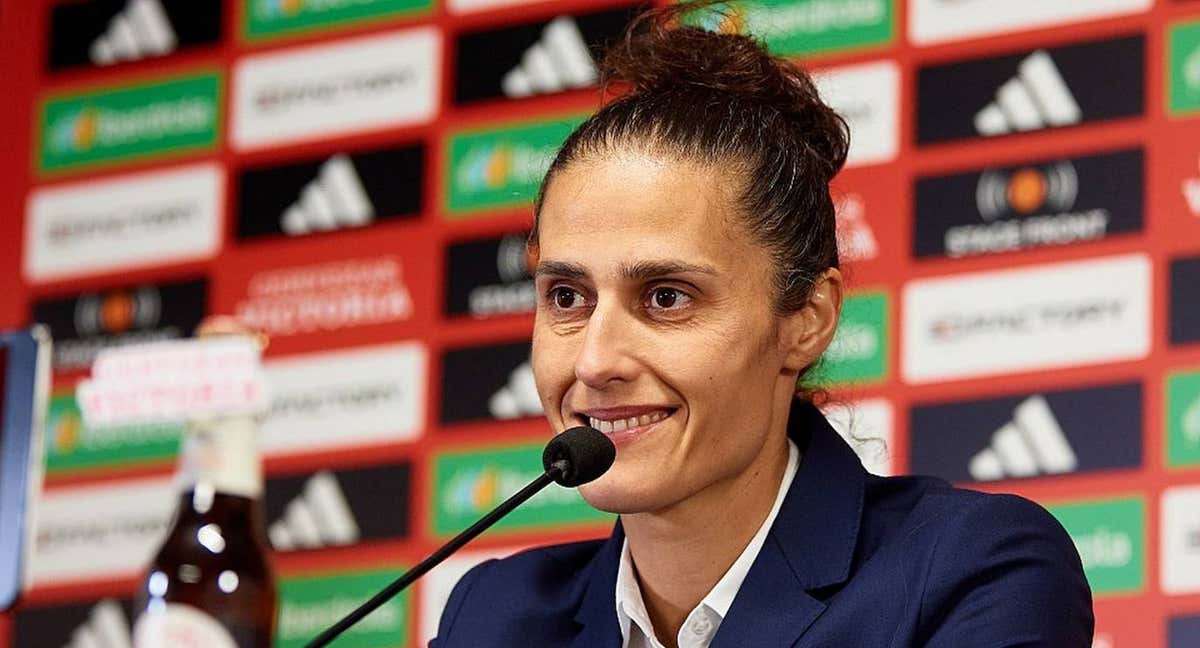 Montse Tomé, seleccionadora española, en rueda de prensa. /RFEF