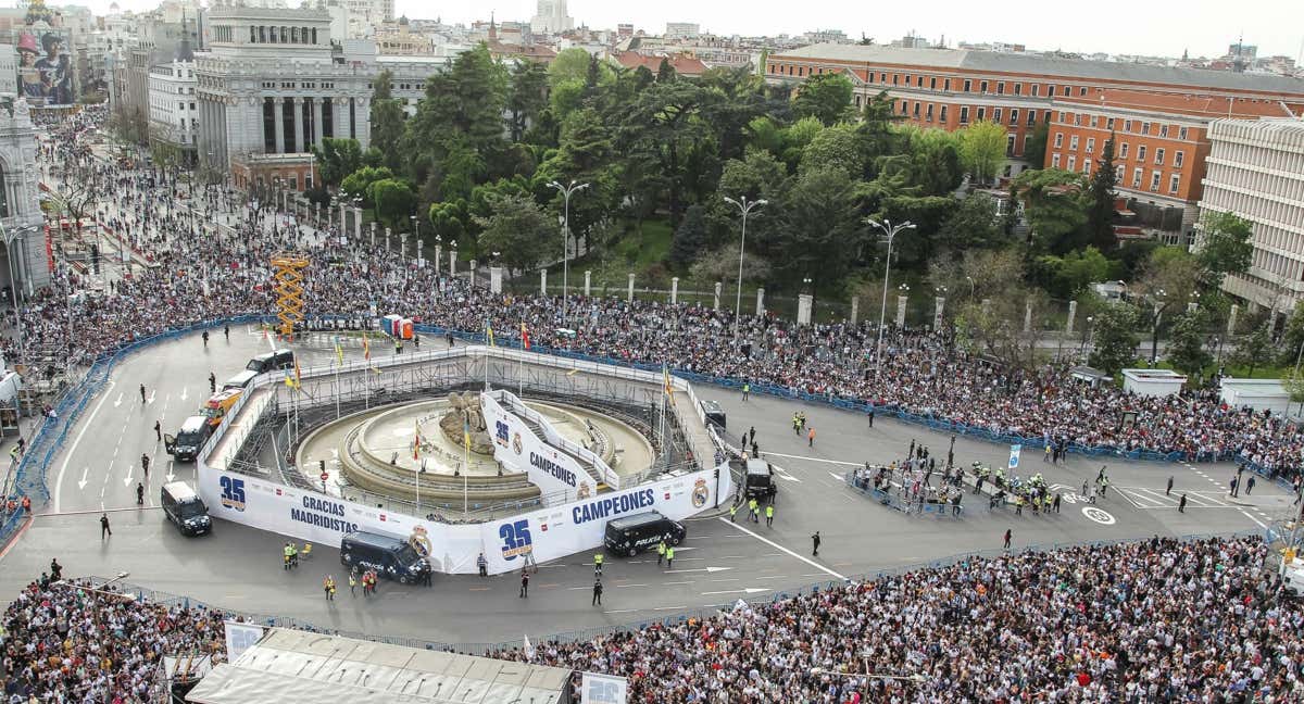 Imagen aérea de la Cibeles. /EFE