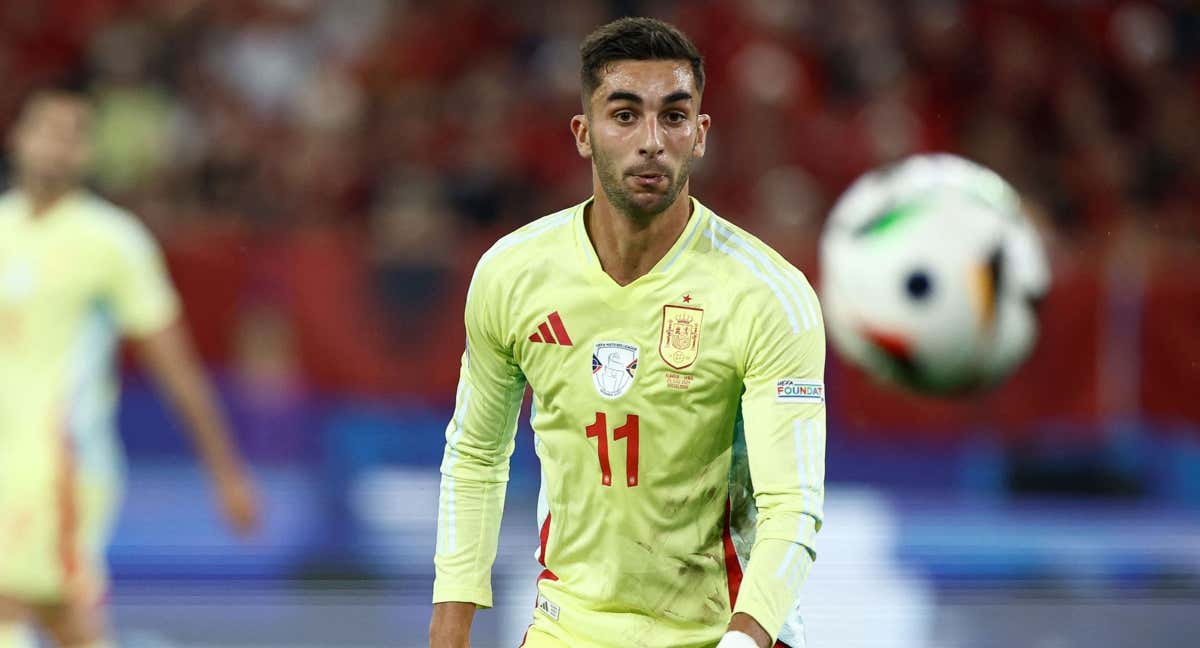 Ferran Torres, durante el partido contra Albania. /EFE