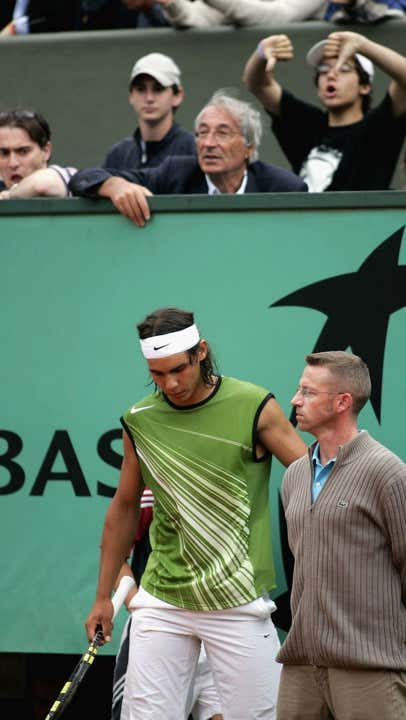 Rafael Nadal, durante los abucheos del público en el partido ante Grosjean. Michael Steele/Getty Images