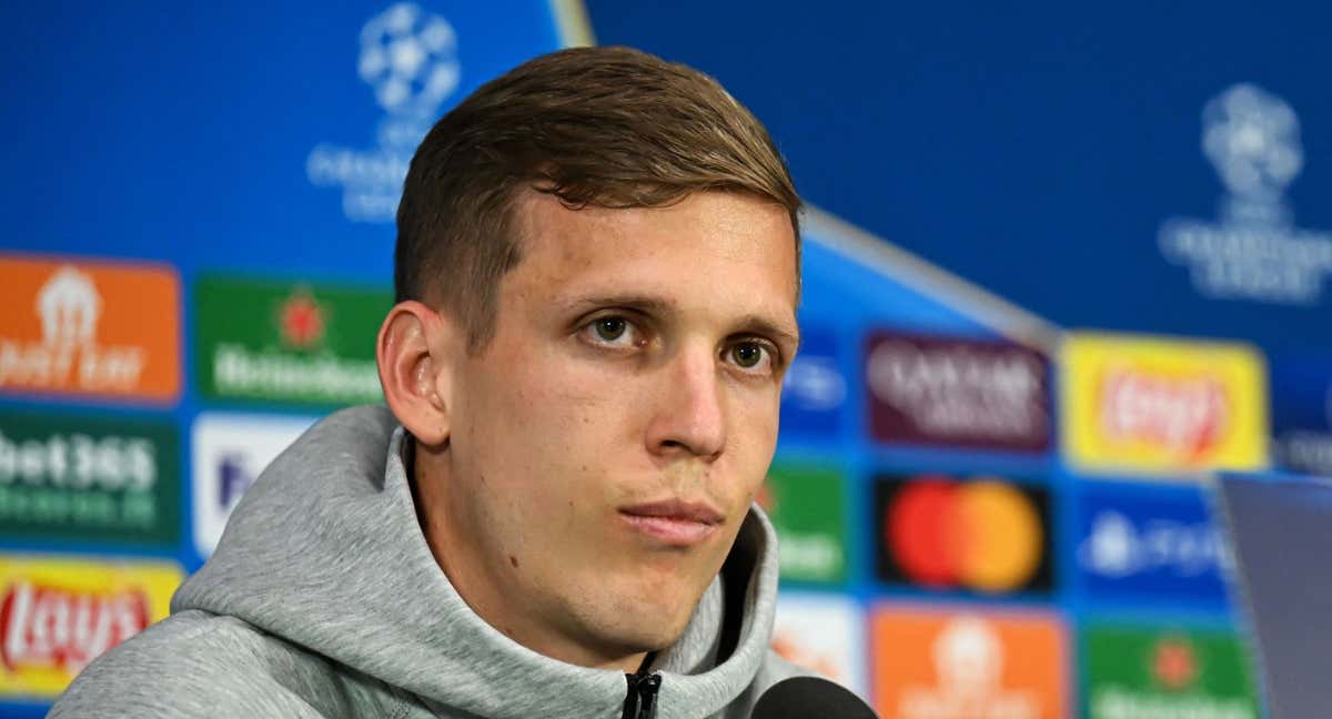 Dani Olmo, en la conferencia de prensa de este lunes. /AFP
