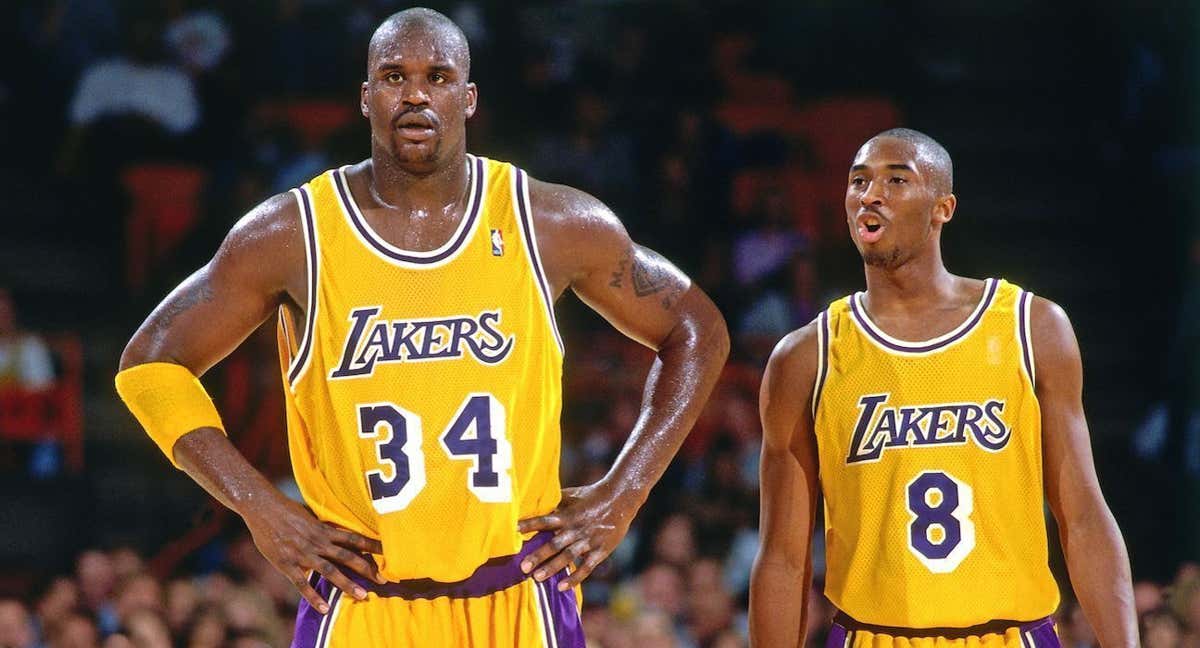 Shaquille O'Neal junto a Kobe en su etapa en los Lakers./