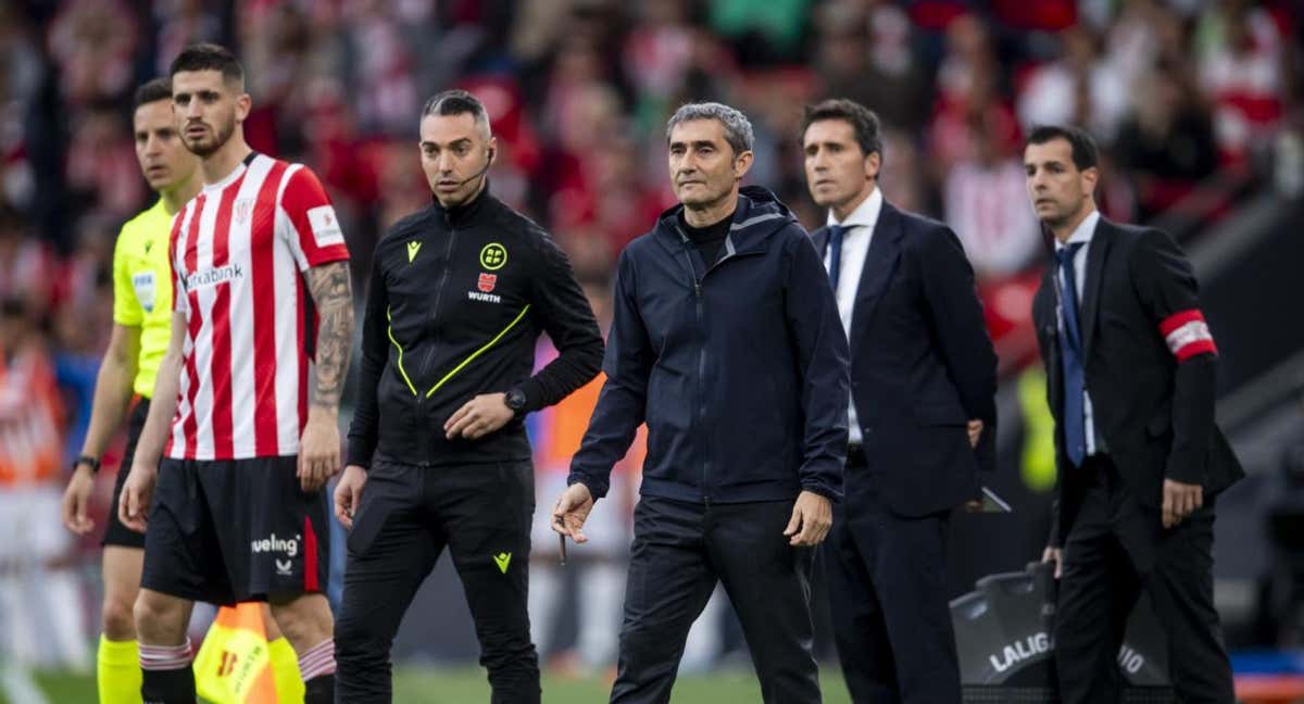 Valverde, durante el último choque en San Mamés ante el Alavés./Athletic Club