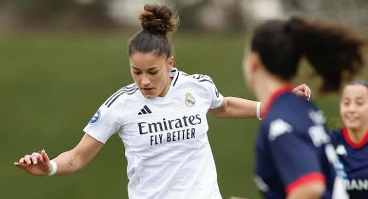 Carla Camacho durante el partido con el Dépor en Valdebebas. /Real Madrid femenino