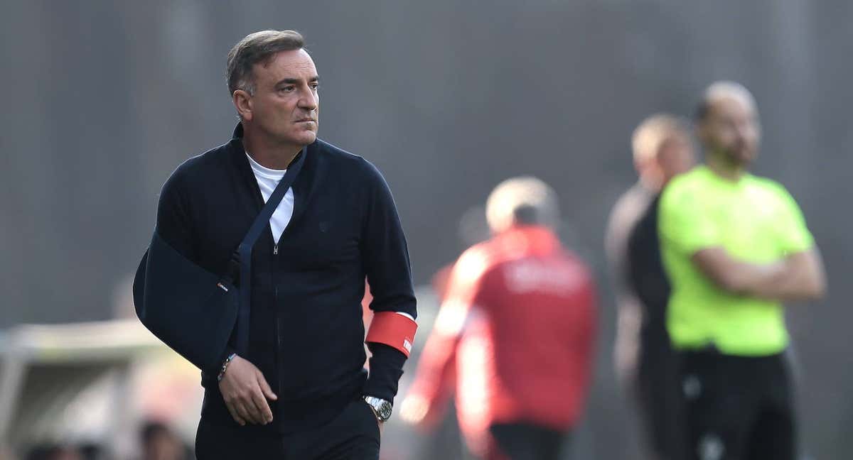 Carlos Carvalhal, en un partido reciente con el Braga. /REUTERS