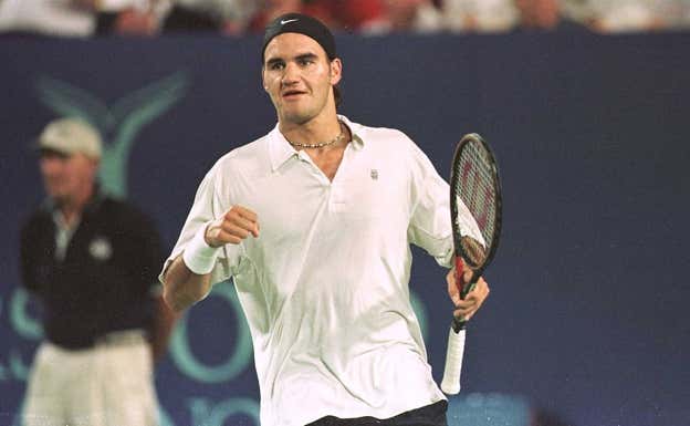 Federer, en una imagen de enero de 2001, cuando tenía la misma edad de Alcaraz GETTY