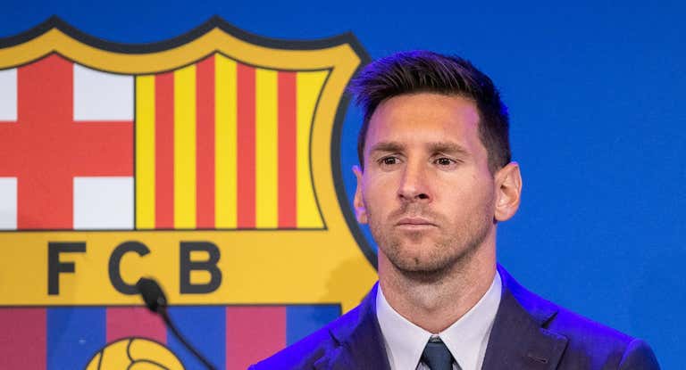 Messi, el día de su despedida del Barça.