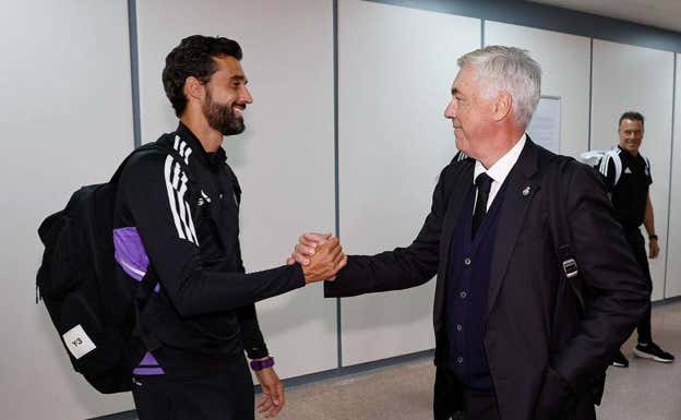 Álvaro Arbeloa y Carlo Ancelotti.  Real Madrid