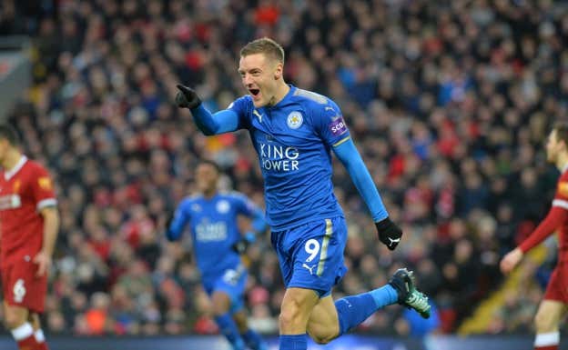 Vardy tras marcar un gol en Anfield |  GETTY IMAGES