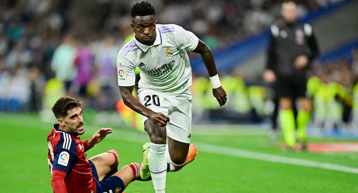 Vinicius, durante el partido de Osasuna. /GETTY