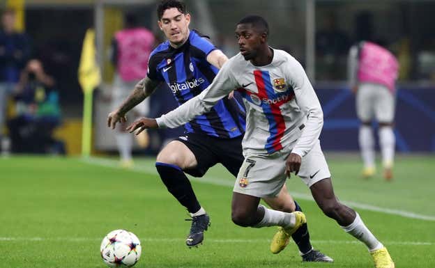 Dembélé no tuvo su noche en Milán.  GETTY