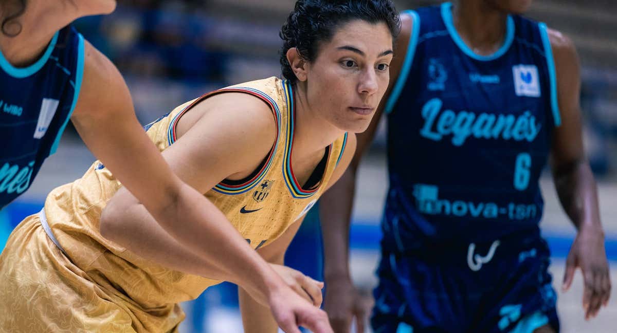 Ainhoa López, jugadora del Barcelona, en el partido ante el Leganés. /FEB