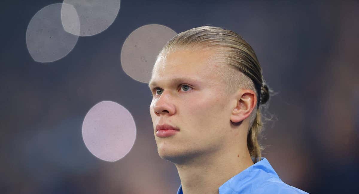 Erling Haaland en el partido Manchester City - Copenhague de Champions./JAMES GILL - DANEHOUSE / GETTY IMAGES