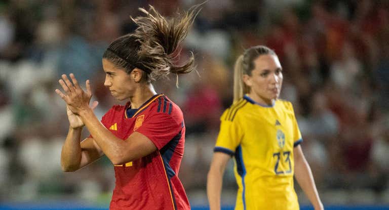 Alba Redondo, durante un lance del partido.
