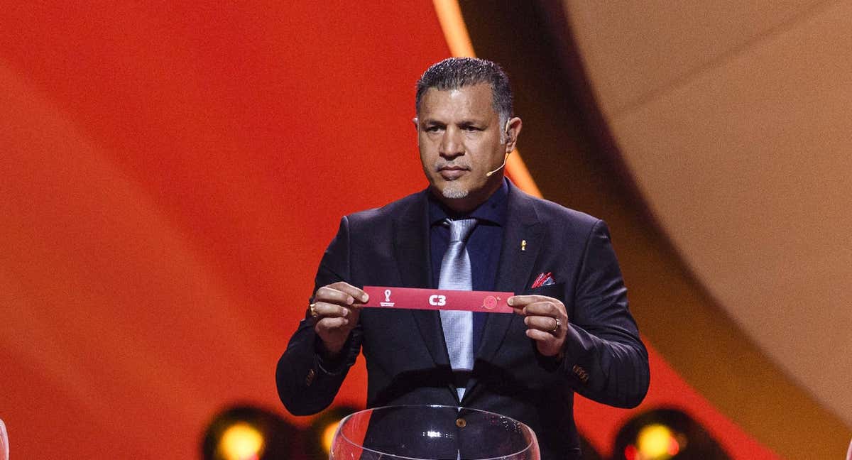 Ali Daei, durante el sorteo del Mundial.