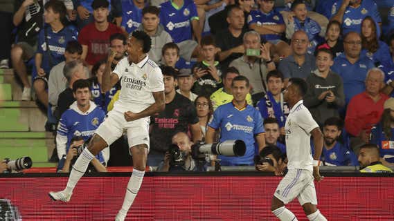 Militao celebra su gol ante el Getafe. /GETTY