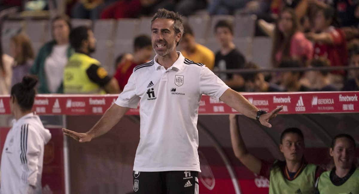 Jorge Vilda, durante el amistoso ante Suecia.
