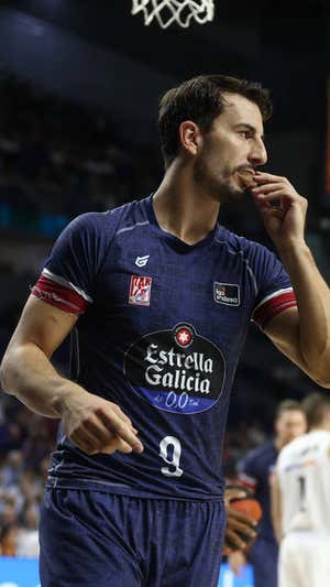 Leo Westermann, de Mombus Obradoiro, durante el partido ante el Real Madrid.  GETTY IMAGES
