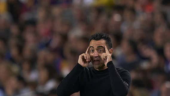 Xavi, en el partido ante el Inter./GETTY