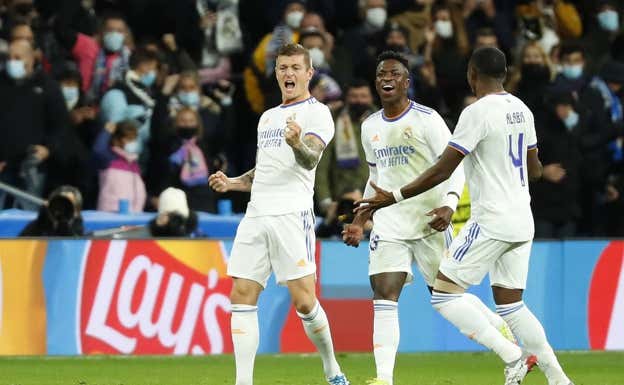 Los jugadores del Real Madrid celebran un gol en la pasada edición de la Champions.  REUTERS