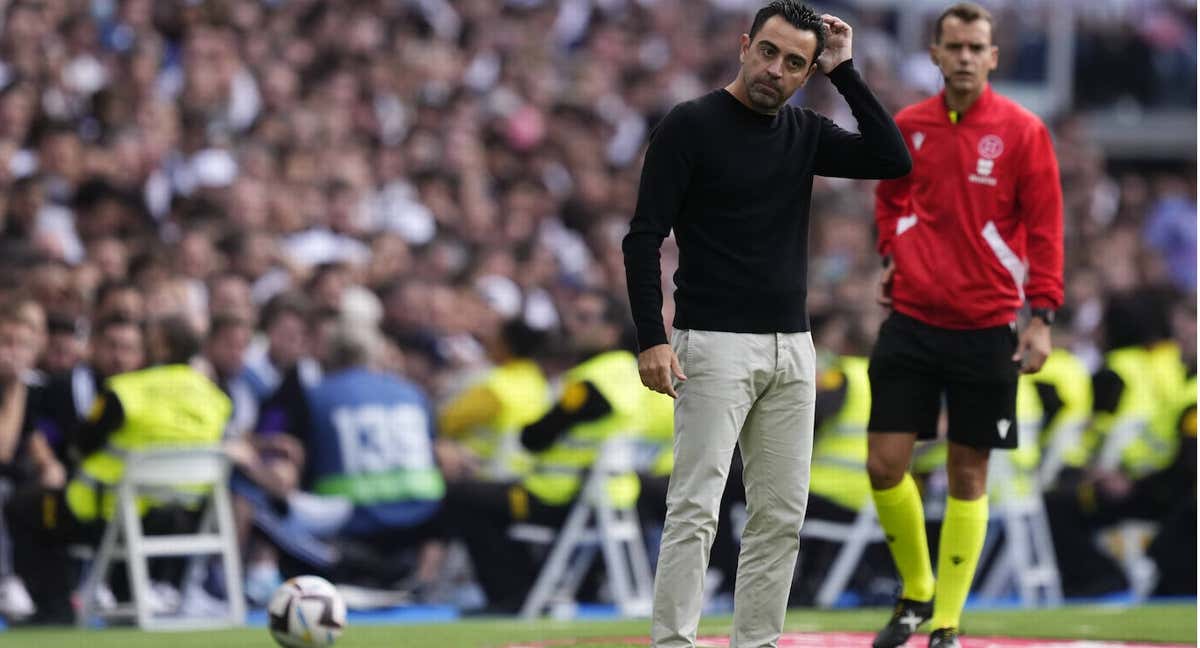 Xavi, en el Bernabéu.