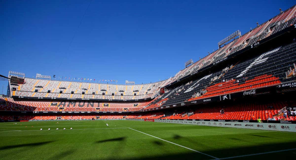 Mestalla en la tranquilidad previa a un partido. /Getty